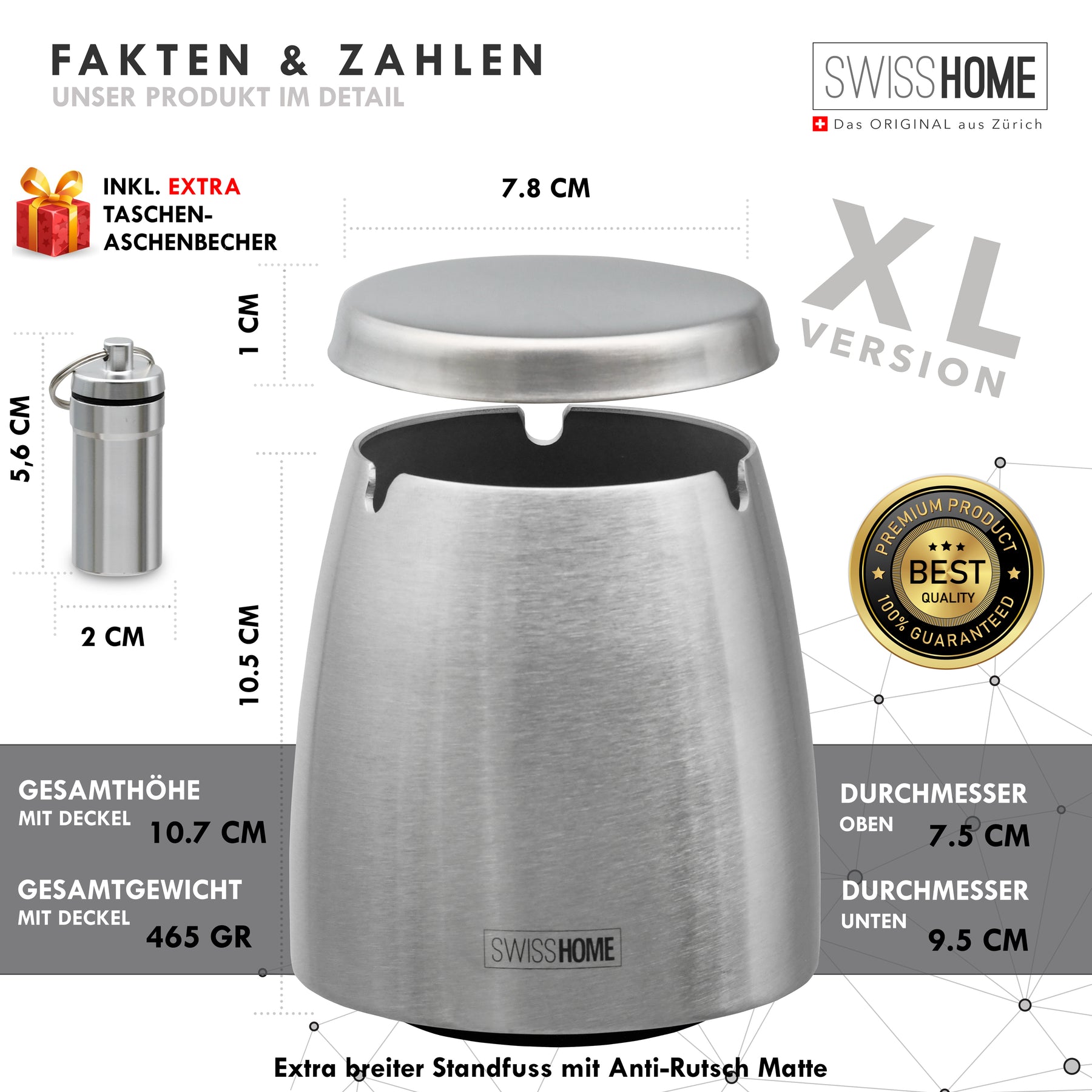 SWISSHOME® - Geruchsdichter Aschenbecher mit Deckel - 2 in 1 in Wandsbek -  Hamburg Sasel